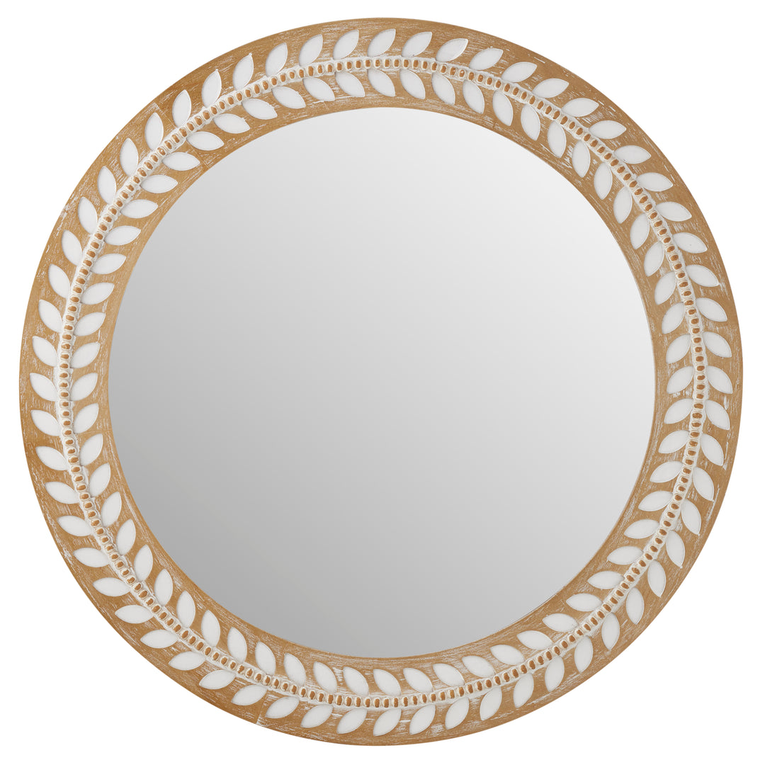 Willow &amp; Silk 70cm Sorrento Leaf &amp; Corked Mirror 70x2.3cm