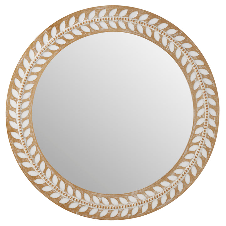Willow &amp; Silk 70cm Sorrento Leaf &amp; Corked Mirror 70x2.3cm