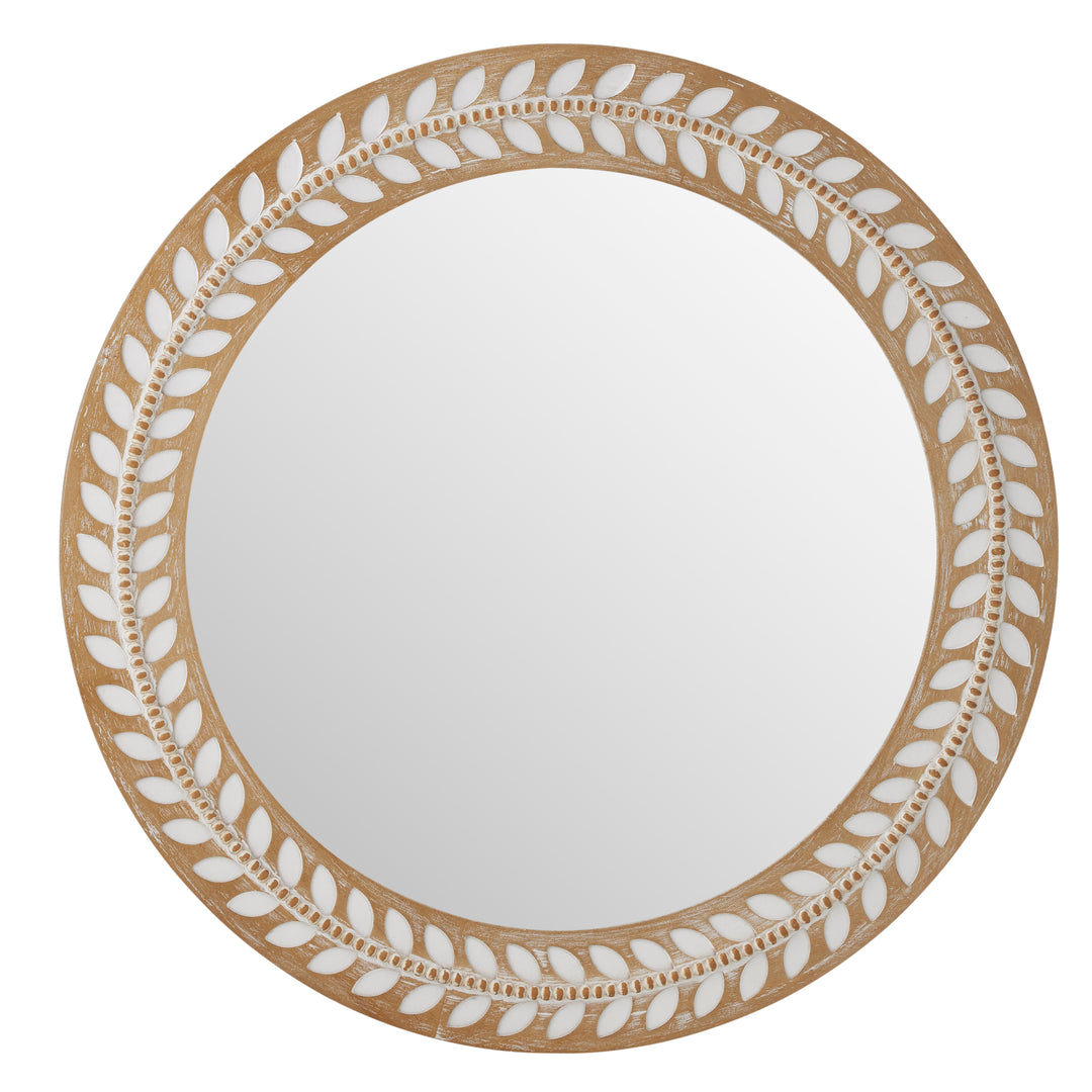 Willow &amp; Silk 70cm Sorrento Leaf &amp; Corked Mirror 70x2.3cm