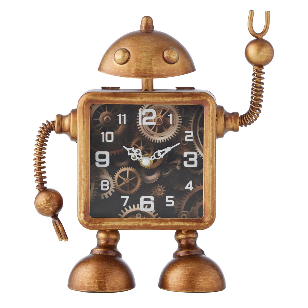 Willow &amp; Silk Copper Robot Table Clock 25x7.5x28cm