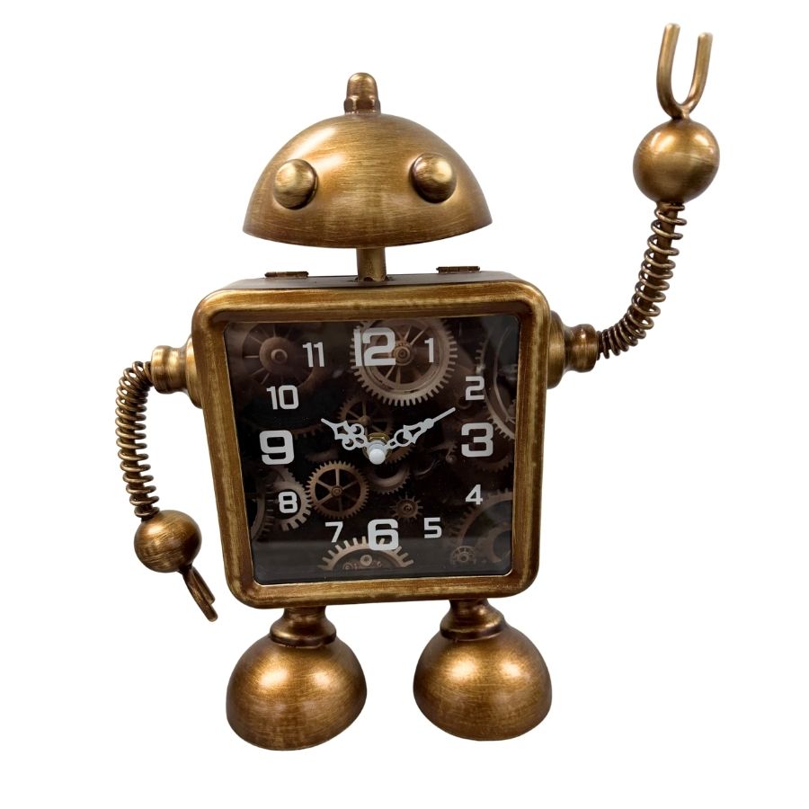 Willow &amp; Silk Copper Robot Table Clock 25x7.5x28cm