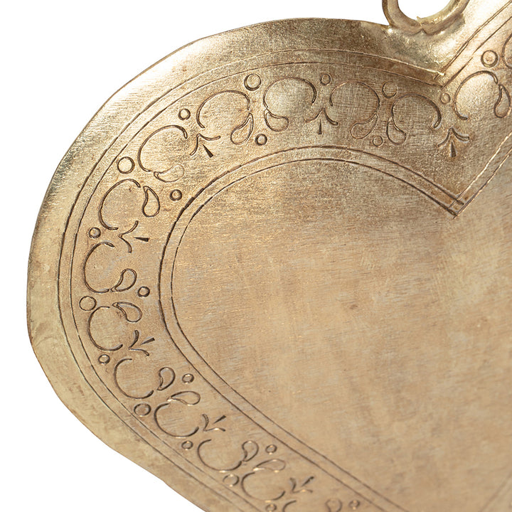 Willow &amp; Silk Antique Gold 19cm Set of 4 Coat/Scarf Heart Wall Hooks