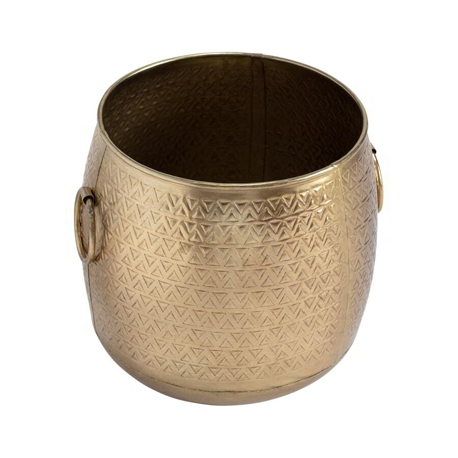 Willow &amp; Silk Decorative Bucket Pressed Metal Antique 21.5cm
