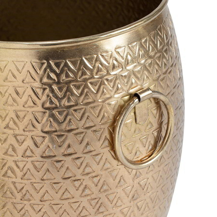 Willow &amp; Silk Decorative Bucket Pressed Metal Antique 21.5cm