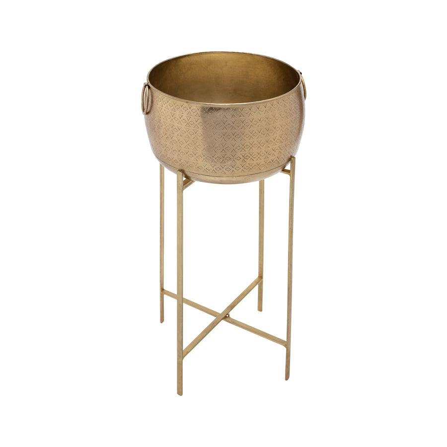 Willow &amp; Silk Antique Gold Stilted Planter