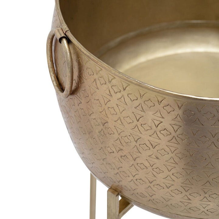 Willow &amp; Silk Antique Gold Stilted Planter