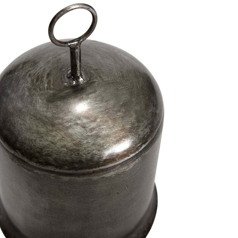 Willow &amp; Silk Vintage Metal 18cm Silver Bell Door/Garden Ornament