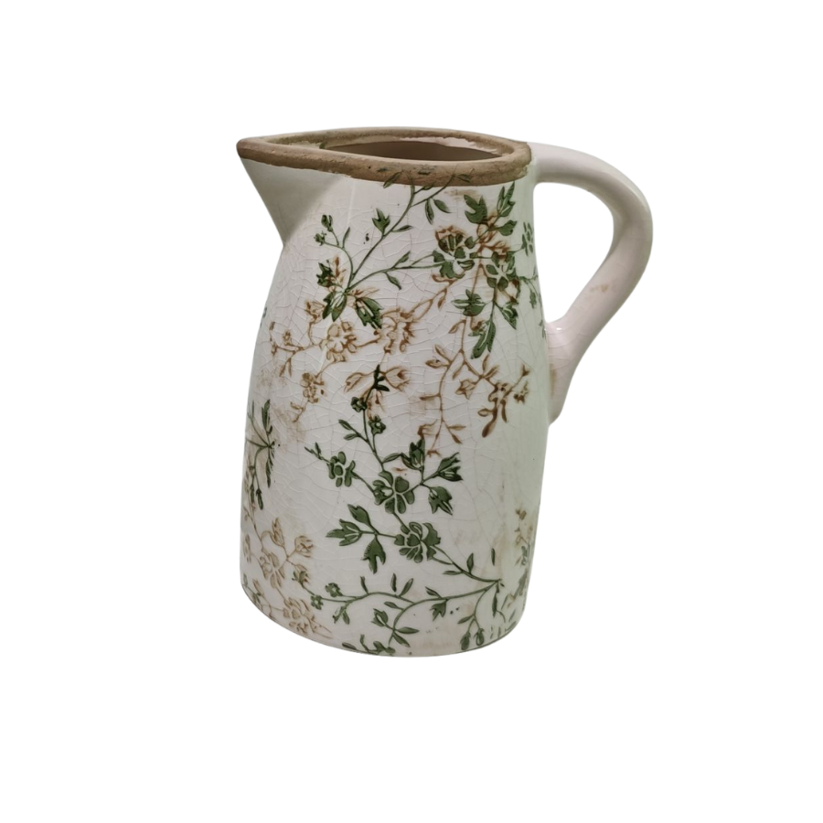 Willow &amp; Silk Green Leaf Jug Sml (16x12x19cm)
