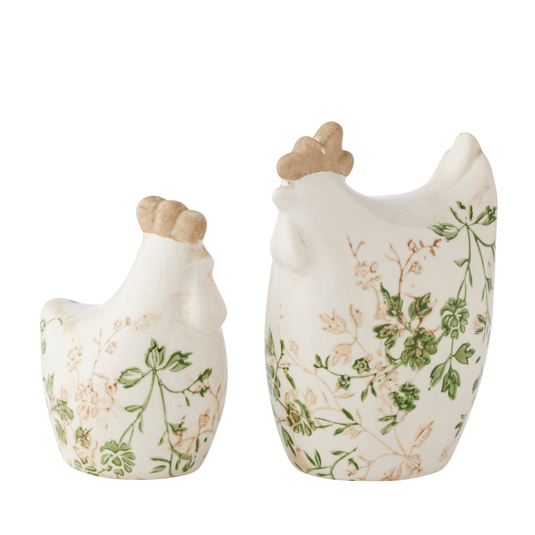 Willow &amp; Silk Set/2 Ass Size Green Leaf Chooks 10.5x8x14.5cm/9x6x11.5cm