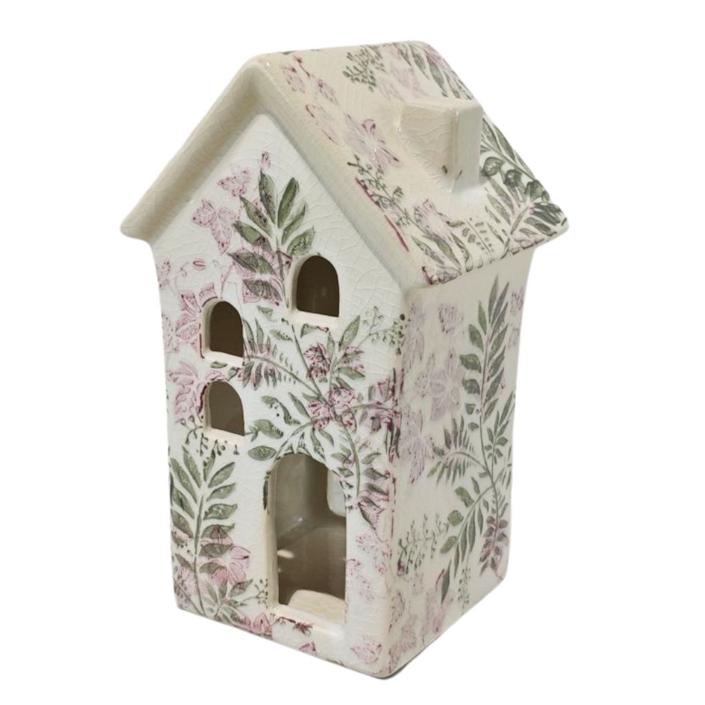 Willow &amp; Silk Wild Fern Lge Tealight House 14x11.5x22.5cm