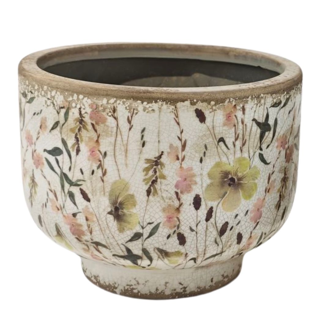 Willow &amp; Silk Wild Flower Planter 19x19x15cm