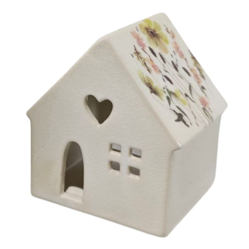 Willow &amp; Silk Wild Flower Tealight House 11.5x10.5x13cm