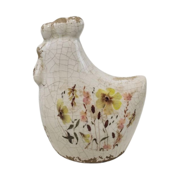 Willow &amp; Silk S/2 Wild Flower Mini Chickens 11.5x6x9.5/9x6x11.5cm