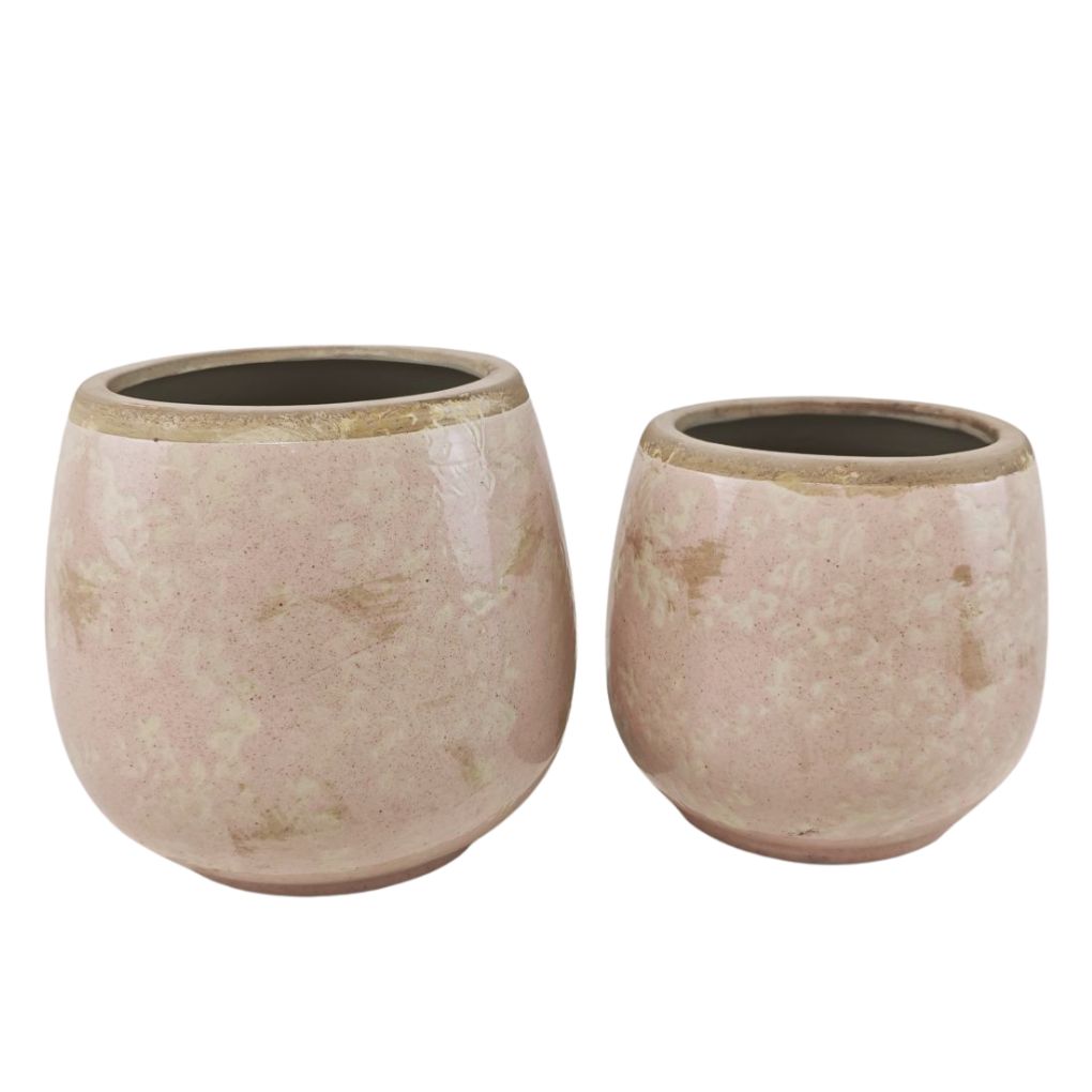 Willow &amp; Silk Pretty In Pink Med Pot 16x16x14.5cm