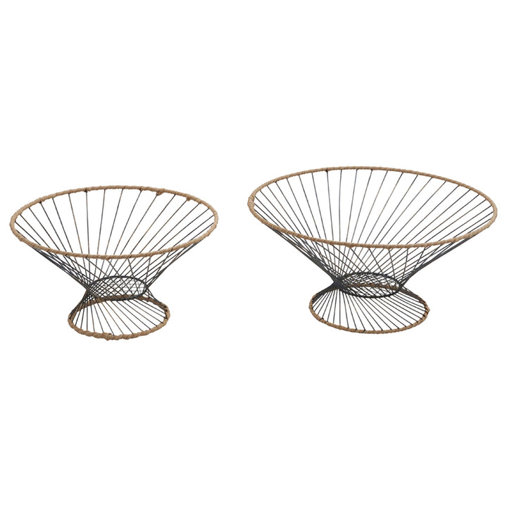 Willow &amp; Silk Nested 36cm/30cm Set of 2 Round Taper Footed Serving Bowl