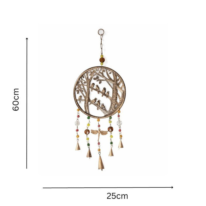 Willow &amp; Silk Handmade 60cm Hanging Birds/Dragonfly/Beads Wind Chime