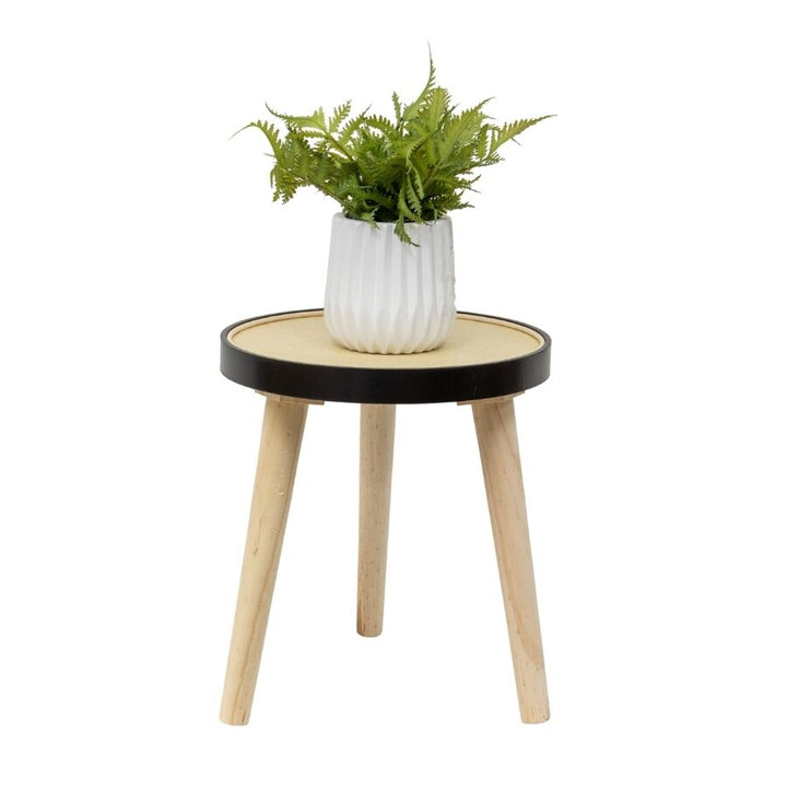 Willow &amp; Silk Round 34cm Wooden 3-Legged Stool/Side Table