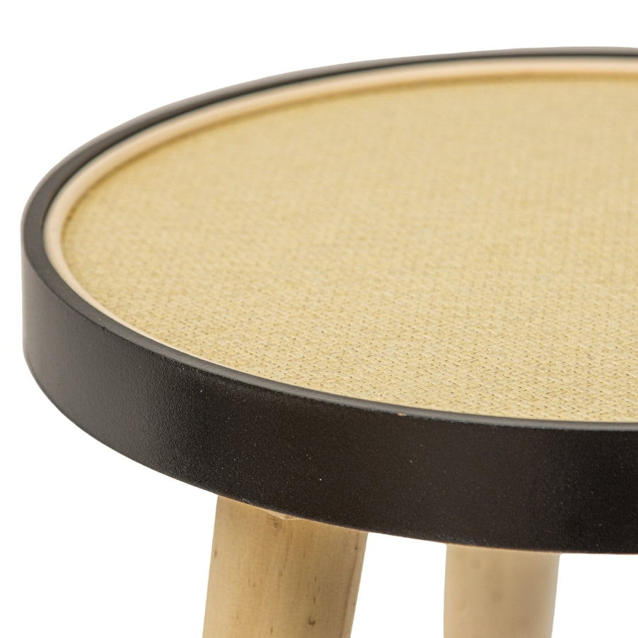Willow &amp; Silk Round 34cm Wooden 3-Legged Stool/Side Table