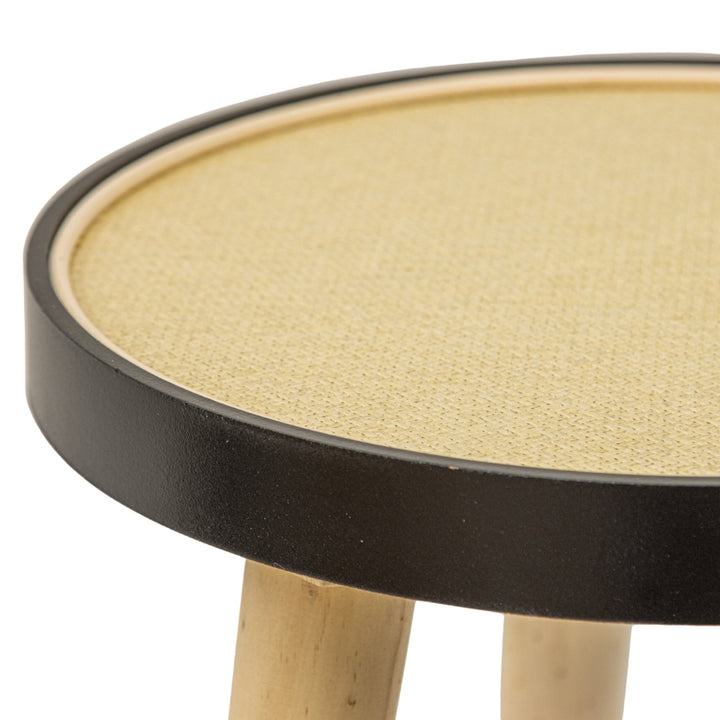 Willow &amp; Silk Round 34cm Wooden 3-Legged Stool/Side Table