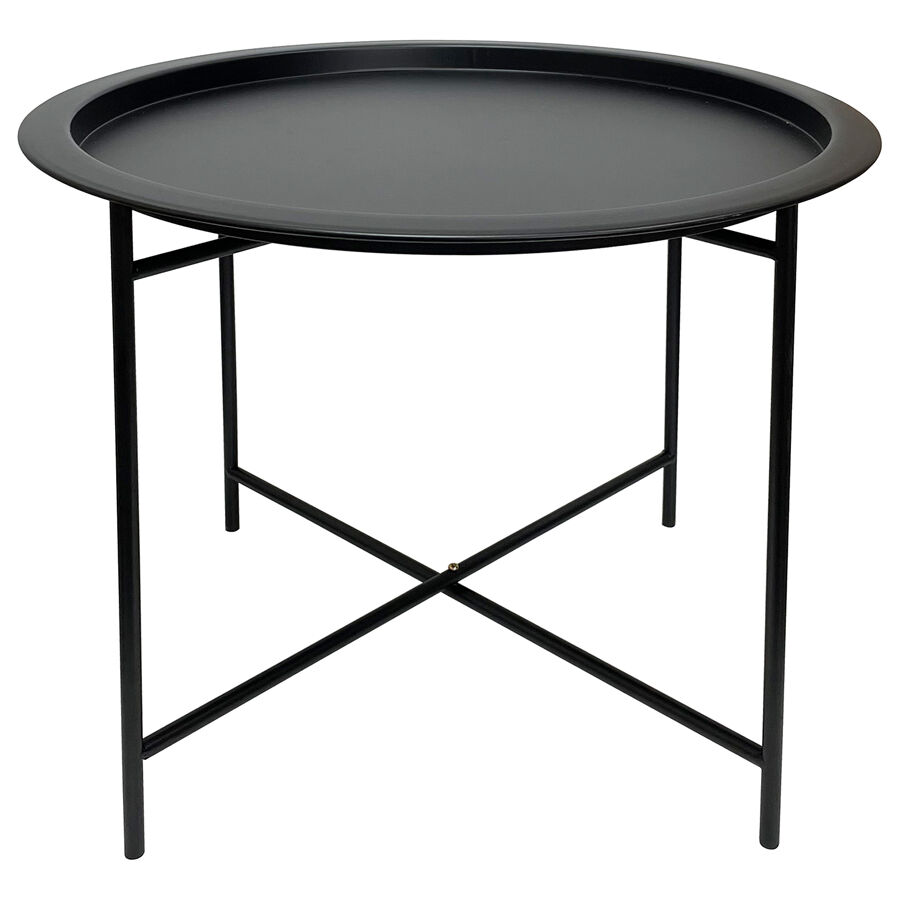 Willow &amp; Silk Round 47cm Iron Black Stool/Coffee Table