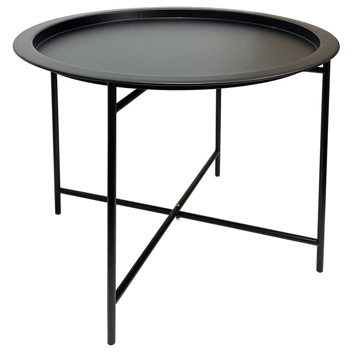 Willow &amp; Silk Round 47cm Iron Black Stool/Coffee Table