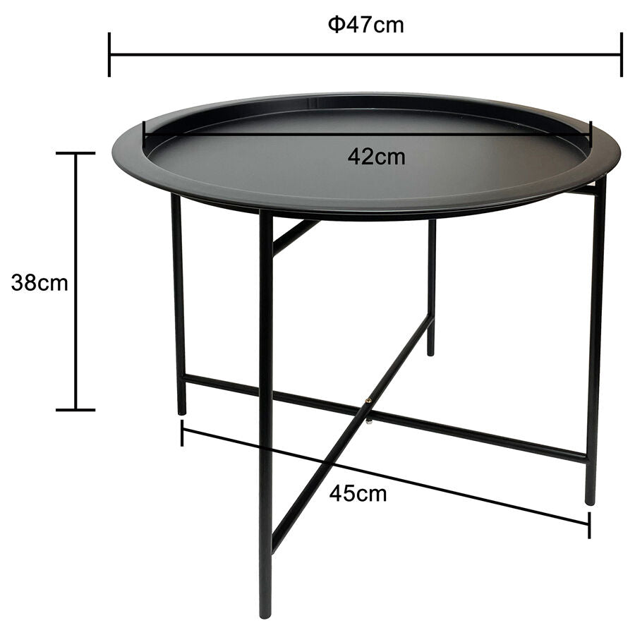 Willow &amp; Silk Round 47cm Iron Black Stool/Coffee Table