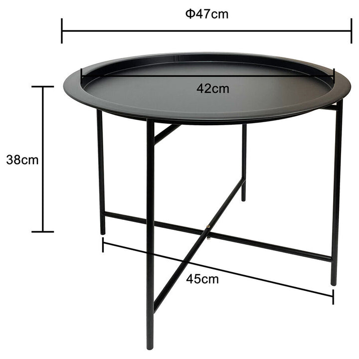Willow &amp; Silk Round 47cm Iron Black Stool/Coffee Table