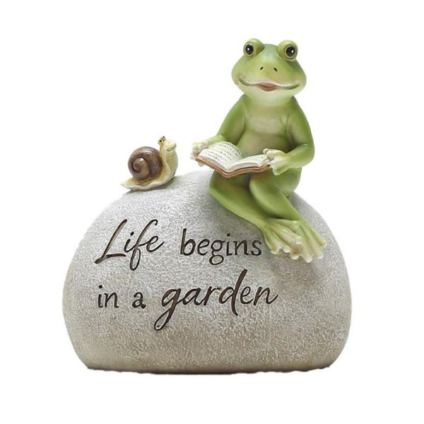 Willow &amp; Silk Frogs Life Rock 15x8x16.8cm