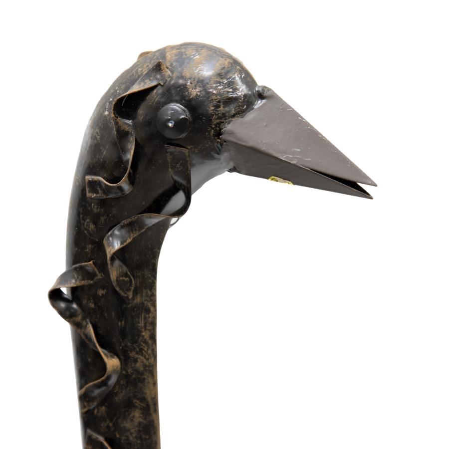 Willow &amp; Silk Emu Garden Ornament Rustic &amp; Black Metal 92cm