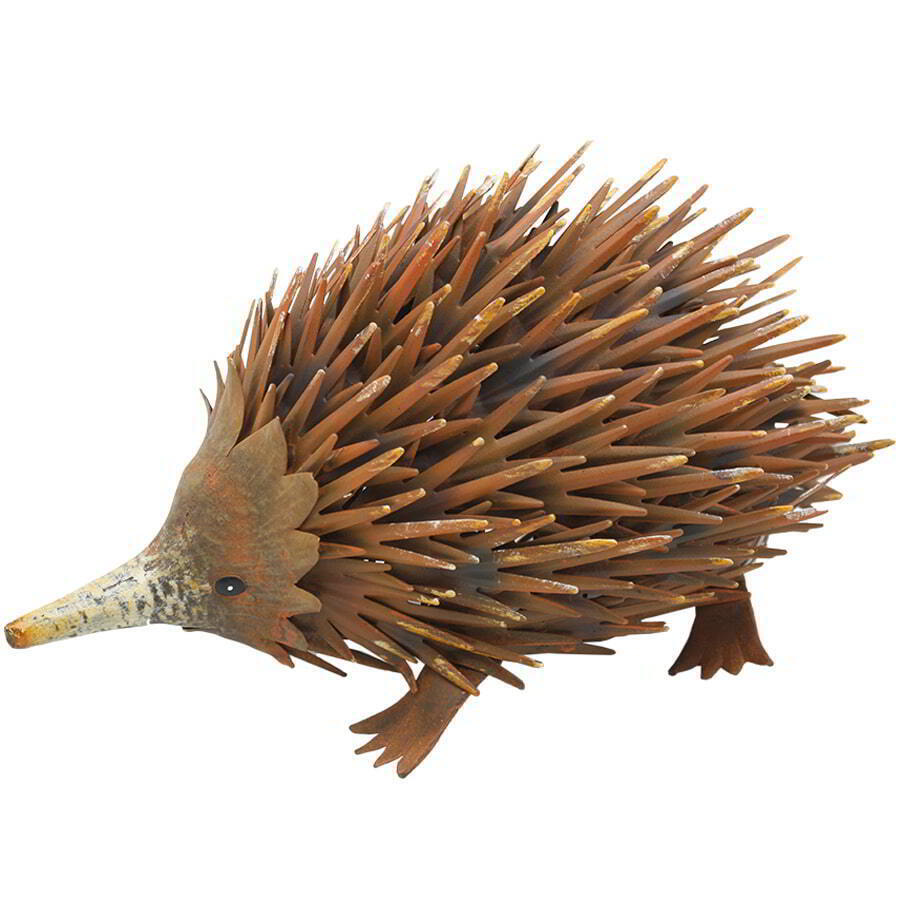 Willow &amp; Silk Hedgehog Ornament Decor– Rust Finish Metal 36cm