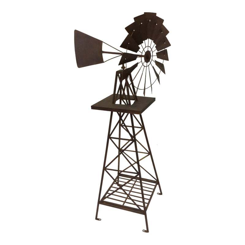 Willow &amp; Silk Rust Windmill Garden Ornament