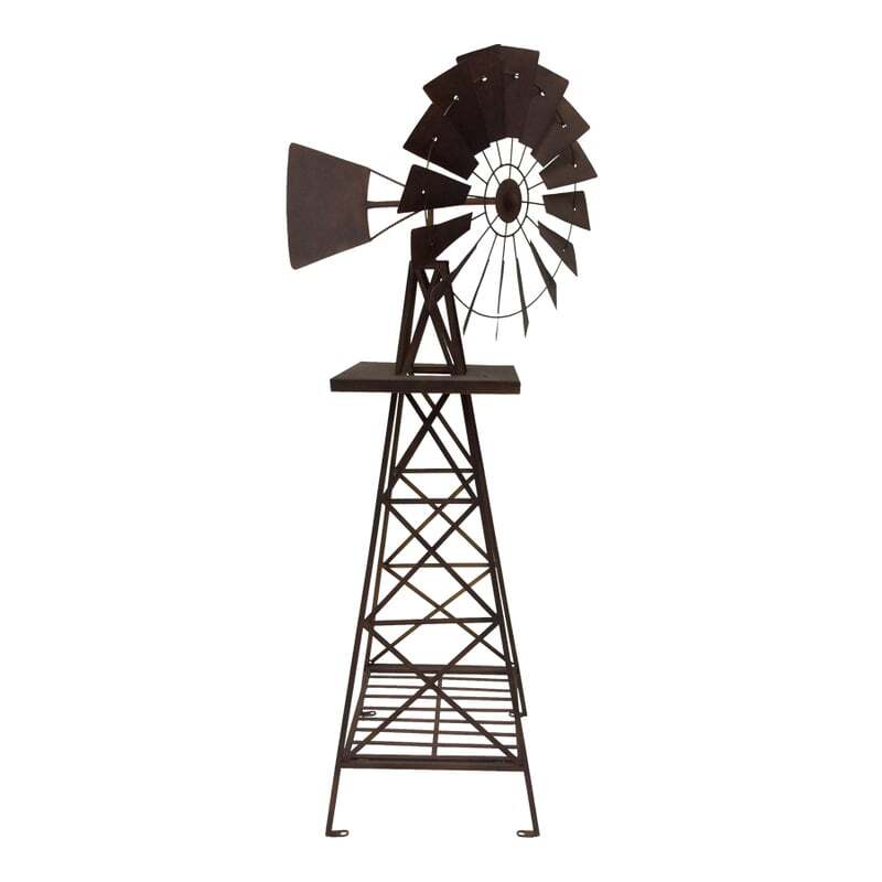 Willow &amp; Silk Rust Windmill Garden Ornament