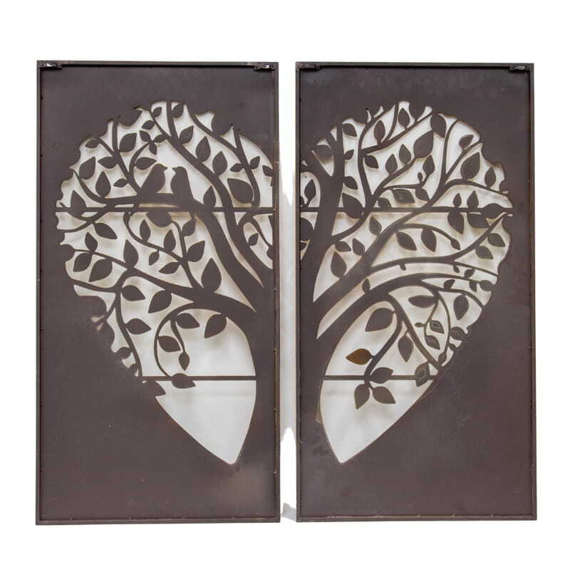 Willow &amp; Silk Lasercut 35.5cm Heart Tree Of Life/Birds Wall Art