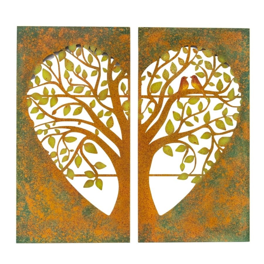 Willow &amp; Silk Lasercut 35.5cm Heart Tree Of Life/Birds Wall Art