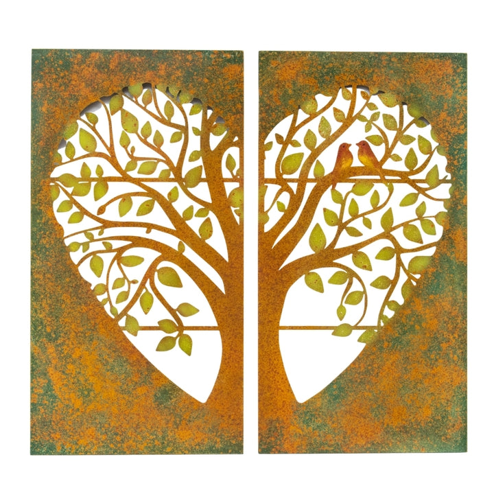 Willow &amp; Silk Lasercut 35.5cm Heart Tree Of Life/Birds Wall Art