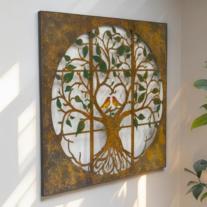 Willow &amp; Silk Laser cut 35cm Metal Tree Of Life 3-Piece Nature Wall Art