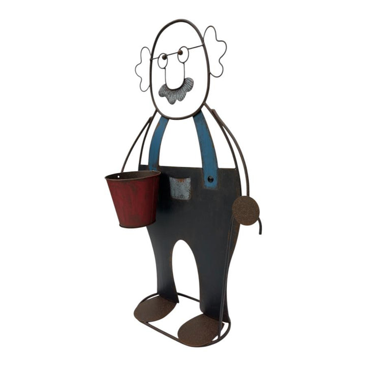 Willow &amp; Silk Colourful Grandpa w/Flower Pot 50x21.5x83cm