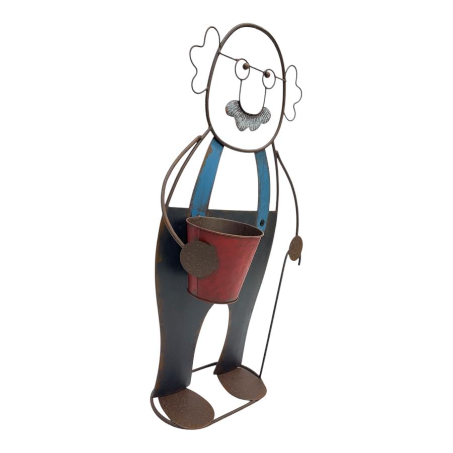 Willow &amp; Silk Colourful Grandpa w/Flower Pot 50x21.5x83cm