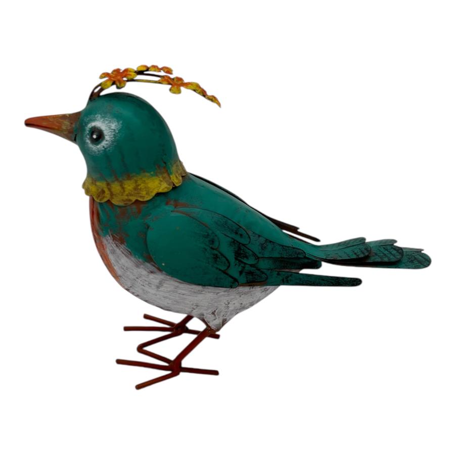 Willow &amp; Silk Colourful Green Bird Decoration 21x9x18.5cm