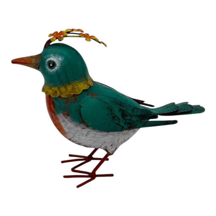 Willow &amp; Silk Colourful Green Bird Decoration 21x9x18.5cm