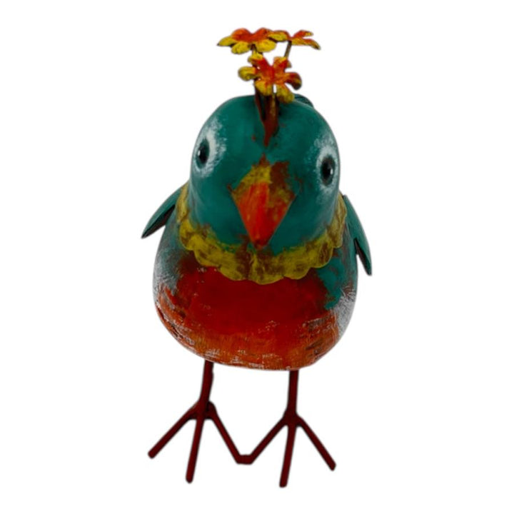 Willow &amp; Silk Colourful Green Bird Decoration 21x9x18.5cm