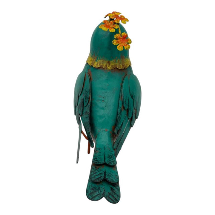Willow &amp; Silk Colourful Green Bird Decoration 21x9x18.5cm