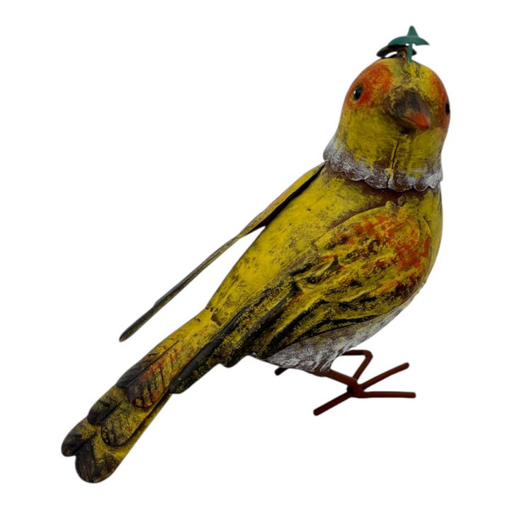 Willow &amp; Silk Colourful Yellow Bird Decoration 18.5x9x17cm