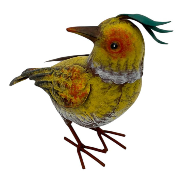 Willow &amp; Silk Colourful Yellow Bird Decoration 18.5x9x17cm