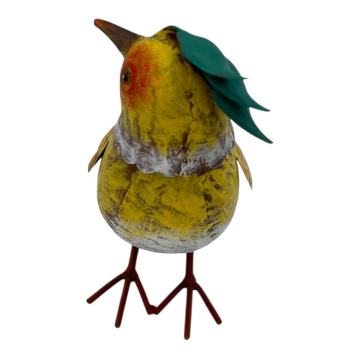 Willow &amp; Silk Colourful Yellow Bird Decoration 18.5x9x17cm
