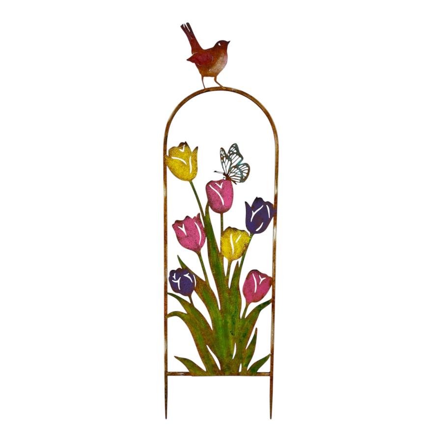 Willow and Silk 94cm Arched Garden Stake w/Coloured Flowers 27x0.6x94.5cm