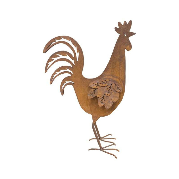 Willow &amp; Silk Rusty 48cm Rooster Garden Figurine/Statue