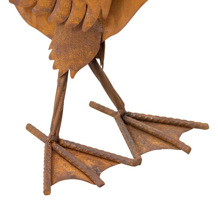 Willow &amp; Silk Rusty 40cm Metal Duck Garden Figurine/Statue