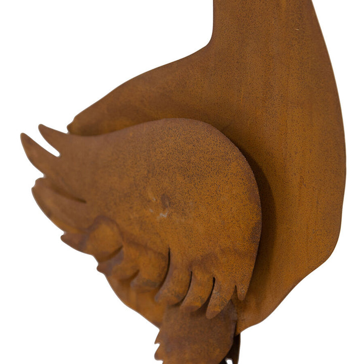 Willow &amp; Silk Rusty 40cm Metal Duck Garden Figurine/Statue
