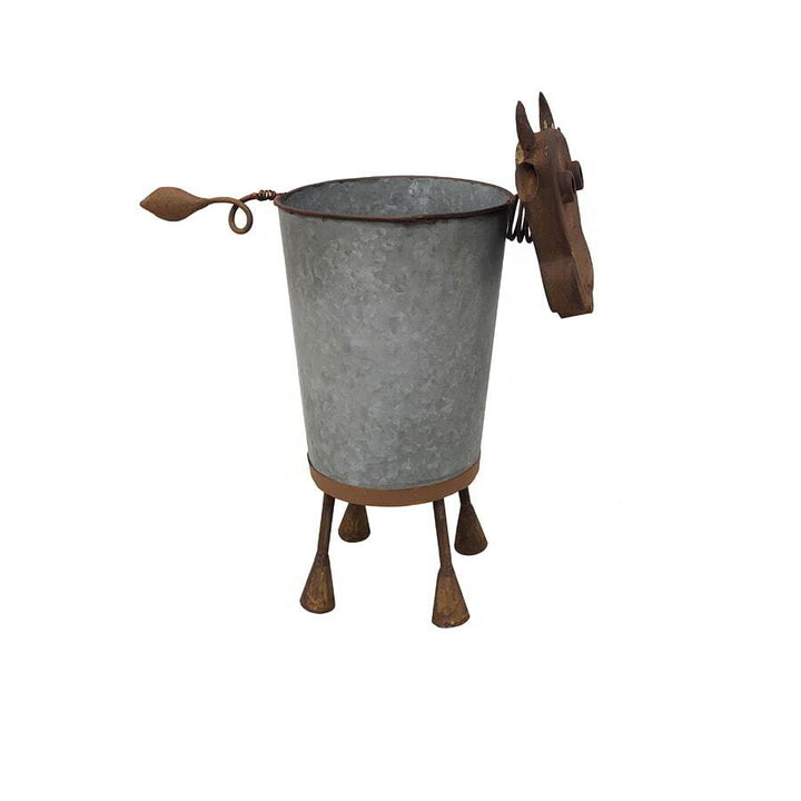 Willow &amp; Silk Cow Pot Planter - Rust